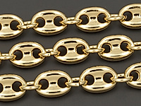 Ювелирная цепочка с морским якорным плетением для создания бижутерии (украшений). Покрытие - золото 14К. Размер звеньев - 8x5.5x2.3 и 5x1 мм, одно не замкнуто. Цена указана за 20 см. При покупке от 2 мерок, вы получаете 40, 60 и другие отрезки, кратные 20 см, одним отрезком.
, фото №153919