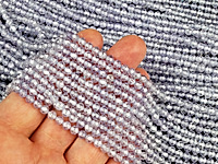 Граненые бусины фианиты (цирконы) с ювелирной огранкой и блеском сияния высокого качества сиреневые для создания бижутерии (украшений). Диаметр отверстия 0.4 мм. Размеры, вес, длина и количество бусин на нити указаны примерно.
, фото №154372