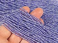 Граненые бусины фианиты (цирконы) с ювелирной огранкой и блеском сияния высокого качества фиолетовые для создания бижутерии (украшений). Диаметр отверстия 0.4 мм. Размеры, вес, длина и количество бусин на нити указаны примерно.
, фото №154381