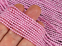 Граненые бусины фианиты (цирконы) с ювелирной огранкой и блеском сияния высокого качества розовые для создания бижутерии (украшений). Диаметр отверстия 0.4 мм. Размеры, вес, длина и количество бусин на нити указаны примерно.
, фото №154391