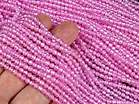 Граненые бусины фианиты (цирконы) с ювелирной огранкой и блеском сияния высокого качества розовые для создания бижутерии (украшений). Диаметр отверстия 0.4 мм. Размеры, вес, длина и количество бусин на нити указаны примерно.
, фото №154393