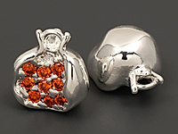 Подвеска "Серебряный гранат" для создания бижутерии (украшений). Покрытие - родий. Вставки - инкрустация цветными фианитами. Размеры - 11х10х6.5 мм. Диаметр подвесного колечка - 1.5 мм, колечко замкнуто. Цена указана за штуку.
, фото №157056