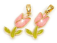 Пoдвecка цветок "Розовый тюльпан в золоте" для создания украшений. Покрытие - золото 14К. Вставка - цветная розовая, зеленая эмаль. Размер замкнутого подвесного колечка - 4х3 мм. Длина с колечком - 23 мм, без колечка - 20 мм. Цена указана за штуку.
, фото №160684