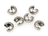 Обжимные, укрывные бусины из нержавеющей стали для создания украшений (бижутерии). Металл - нержавеющая сталь. Цвет - родий. Размер в сомкнутом состоянии - 3х2.5 мм. Диаметр сомкнутого отверстия 1 мм.  Подходят для кримпов 1.5 - 2 мм. Цена указана за упаковку.
, фото №160890