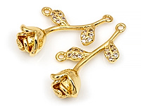 Подвеска  - коннектор "Золотая розочка с фианитами" для создания бижутерии (украшений). Покрытие - золото 14К. Вставки - листья инкрустированы фианитами. Размеры - 23х11х6.5. Размеры замкнутых подвесных колечек  - 1х0.8 мм. Цена указана за штуку.


, фото №161338