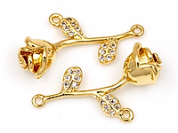 Подвеска - коннектор "Золотая розочка с червоточиной" для создания бижутерии (украшений). Покрытие - золото 14К. Вставки - листья инкрустированы фианитами. Размеры - 23х11х6.5. Размеры замкнутых подвесных колечек - 1х0.8 мм. Цена указана за штуку.
, фото №161340