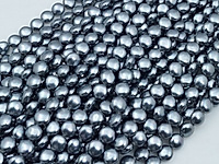 Бусины барочного жемчуга таблетка, монетка серебро. Диаметр отверстия 1 мм. Размеры, вес, длина и количество бусин на нити указаны примерно. Точнее замеряем по требованию. Мелкие выемки.
, фото №161406