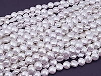 Бусины барочного жемчуга таблетка, монетка белый. Диаметр отверстия 1 мм. Размеры, вес, длина и количество бусин на нити указаны примерно. Точнее замеряем по требованию. Мелкие выемки.
, фото №161409