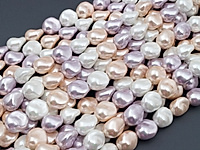 Маленькие бусины барочного жемчуга касуми Майорка (Majorika) белый, кремовый, сиреневый микс. Диаметр отверстия 1 мм. Размеры, вес, длина и количество бусин на нити указаны примерно. Точнее замеряем по требованию. Мелкие выемки.
, фото №161467