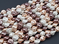 Маленькие бусины барочного жемчуга касуми Майорка (Majorika) белый, кремовый, шоколадный микс. Диаметр отверстия 1 мм. Размеры, вес, длина и количество бусин на нити указаны примерно. Точнее замеряем по требованию. Мелкие выемки.
, фото №161469