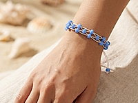 Набор материалов для плетения браслета шамбала с голубыми стеклянными бусинами и белым вощёным шнуром. В комплекте всё необходимое для создания стильного аксессуара в необычной технике.&nbsp;

Готовый браслет легко впишется в повседневные и летние образы, отлично сочетается с джинсами, льном, хлопком и светлой одеждой, подходит для сольного ношения и многослойных комплектов.

Мастер - класс, как собрать плетёный браслет воздушная шамбала, ЗДЕСЬ.  &nbsp;
, фото №161539