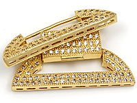 Замок многорядный для создания бижутерии (украшений). Покрытие - золото 14К. Вставки - фианиты. Размер отверстий - 1х2.5 мм. Цена указана за штуку.
, фото №162637