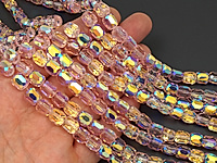 Граненые стеклянные бусины бочонок "Розовый кварц" из хрустального стекла с напылением для создания бижутерии (украшений). Диаметр отверстия - 1.3 мм. Размеры, вес, длина и количество бусин на нити указаны примерно. Микровыемки.
, фото №162765