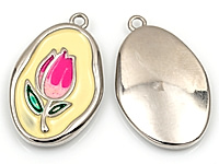 Пoдвecка цветок "Красный тюльпан на белой эмали" для создания украшений. Покрытие - родий, цветная белая, красная, зеленая эмаль. Размер замкнутого подвесного колечка - 4х3 мм. Длина с колечком - 25 мм, без колечка - 21 мм. Цена указана за штуку.
, фото №162933