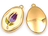 Пoдвecка цветок "Фиолетовый тюльпан на белой эмали" для создания украшений. Покрытие - золото 14К, цветная белая, фиолетовая эмаль. Размер замкнутого подвесного колечка - 4х3 мм. Длина с колечком - 25 мм, без колечка - 21 мм. Цена указана за штуку.
, фото №162935