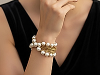 Оригинальная идея потрясающего дизайнера украшений из Афин Melanie Geargcopoulos. Набор материалов для сборки браслета с жемчугом майорка и ювелирной цепочкой с панцирным плетением в цвете "золото". Длина регулируется при помощи замочка с удлинителем.
Мастер - класс, как собрать X браслет, ЗДЕСЬ.
, фото №162957