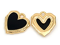 Подвеска "Черное мятое сердце в золоте" для создания бижутерии (украшений). Вставка - черный акрил. Покрытие - золото 14К. Размеры - 16х14х2 мм. Размеры подвесного колечка - 2х1 мм, колечко замкнуто. Цена указана за штуку.&nbsp;
, фото №162977
