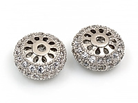 Бусины рондели, бублики с кристаллами серебро для создания бижутерии (украшений). Покрытие - родий. Вставки - инкрустация прозрачными фианитами. Диаметр отверстия 1.5 мм. Цена указана за штуку.
, фото №163046