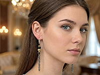 Набор материалов для сборки длинных серёжек построен на контрасте чёрной фурнитуры и тёплого золотистого металла. В композиции использованы чёрные бусины турмалина и изящные цепочки, собранные в подвижную кисть.&nbsp;
Шапочки для кисточек применены необычным способом: в перевёрнутом виде они становятся декоративным куполом, подчёркивающим форму центральной бусины и добавляющим украшению архитектурность. Серьги собраны на четыре пина с шариком.

Мастер - класс, как сформировать колечко на пине, ЗДЕСЬ.&nbsp;

Как и с чем носить

Контраст фактур - глянца чёрных бусин и матового сияния металла - делает серьги выразительными, но не перегруженными. Длинные цепочки мягко движутся при каждом шаге, создавая лёгкий динамичный силуэт. Такой дизайн подойдёт тем, кто ценит нестандартные решения и любит собирать украшения с характером.
Серьги гармонично смотрятся с лаконичными платьями, однотонными блузами, жакетами и вечерними образами в чёрной, молочной или бежевой гамме. Они станут акцентом как для торжественного выхода, так и для стильного повседневного комплекта, добавляя образу глубину и благородный контраст.

, фото №163088