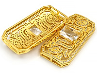 Многорядный коннектор "Золотой ажурный прямоугольник с кристаллом" для создания бижутерии (украшений). Покрытие - золото 14К. Вставки - инкрустация фианитами. Размеры - 37х18х4 мм. Размеры четырех боковых отверстий по кромке прямоугольника - 5х2 мм. Размеры  четырех отверстий по углам прямоугольника - 3х1 мм. Внутреннее пространство прямоугльника - 35х15х3.5 мм. Максимальный диаметр подходящих бусин - до 4 мм. Размеры центрального кристалла - 11х9х3.5 мм. Цена указана за штуку.&nbsp;

, фото №163116