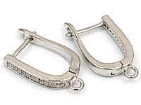 Швензы с английским замком "Серебряная лента с кристаллами" для создания бижутерии (украшений). Покрытие - родий. Вставки - инкрустация фианитами. Диаметр подвесногог колечка - 2х0.8 мм, колечко не замкнуто. Цена указана за пару.&nbsp;
, фото №163138