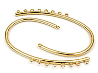 Золотые каффы с 9 колечками для создания бижутерии (украшений). Покрытие -  золото 14К. Размеры подвесных колечек - 1.9х1.2 мм, колечки замкнуты. Цена указана за штуку.
, фото №163140