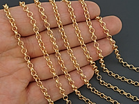 Ювелирная цепочка ролло (шопард) для создания бижутерии (украшений). Покрытие - золото 14К. Размер звена - 4х1 мм, замкнуто. Диаметр внутри звена - 2.7 мм. Цена указана за отрезки 50 и 100 см.
, фото №163656