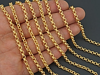 Ювелирная цепочка ролло (шопард) для создания бижутерии (украшений). Покрытие - золото 14К. Размер звена - 4х1.4 мм, не замкнуто. Диаметр внутри звена - 2.5 мм. Цена указана за 20 см. При покупке от 2 мерок, вы получаете 40, 60 и другие отрезки, кратные 20 см, одним отрезком.
, фото №163660