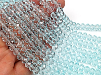 Граненые стеклянные бусины рондель "Голубой топаз" для создания бижутерии (украшений). Диаметр отверстия 1.3 мм. Размеры, вес, длина и количество бусин на нити указаны примерно. Точнее замеряем по требованию.
, фото №163722