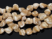 Бусины бежевого перламутра витая галтовка.  Диаметр отверстия 1.2 мм. Размеры, вес, длина и количество бусин на нити указаны примерно. Точнее замеряем по требованию.
, фото №163936