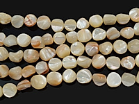 Бусины галтовка светло - бежевого перламутра.  Диаметр отверстия 1.2 мм. Размеры, вес, длина и количество бусин на нити указаны примерно. Точнее замеряем по требованию.
, фото №163941