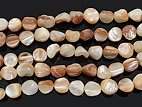 Бусины галтовка  бежевого перламутра.  Диаметр отверстия 0.8 мм. Размеры, вес, длина и количество бусин на нити указаны примерно. Точнее замеряем по требованию.
, фото №163943