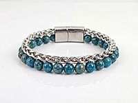 Набор материалов для женского браслета с магнитным замочком, цепочкой колосок и бусинами апатита.

Мастер - класс, как собрать браслет с магнитным замочком, ЗДЕСЬ.  &nbsp;
&nbsp;
, фото №164057