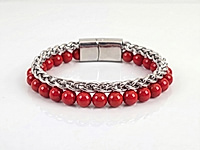 Набор материалов для женского браслета с магнитным замочком, цепочкой колосок и бусинами красного коралла.

Мастер - класс, как собрать браслет с магнитным замочком, ЗДЕСЬ.  &nbsp;
&nbsp;
, фото №164059