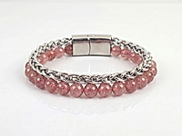 Набор материалов для женского браслета с магнитным замочком, цепочкой колосок и бусинами клубничного кварца.

Мастер - класс, как собрать браслет с магнитным замочком, ЗДЕСЬ.  &nbsp;
&nbsp;
, фото №164060