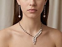 Набор материалов для сборки браслета, декорированного полусверлеными бусинами жемчуга майорка разных диаметров. Автор идеи - итальянская студия Sodini.  Основа сборки - ювелирная цепочка.
, фото №164127