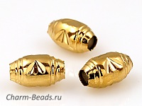 Бусина с покрытием цвета "золото", не содержит никель. Диаметр отверстия 2 мм. Цена за шт. 