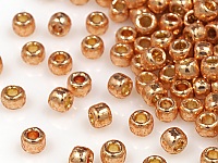 Бисер Toho, размер 8/0. Цвет #PF551 (Permanent Finish гальванизированный, розовое золото). Производитель - Япония. Цена указана за 10 грамм., фото №20676