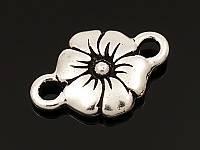 Коннектор для украшений "Цветок", цвет "античное серебро" (94-3132-12). Покрытие - серебро 999 пробы. Диаметр отверстий - 2 мм . Тиерракаст (США). Цена за шт. 