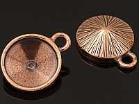 Оправа - подвеска для кристаллов Rivoli (Риволи), цвет "античная медь" (94-2311-18). Покрытие - медь. Диаметр вставки 12 мм. Диаметр отверстия 2.3 мм. Тиерракаст (США). Цена за шт. 