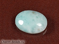 Кабошон ларимара. Доминикана. Погрешность измерения 0,5 - 1 мм. Микровыемки.