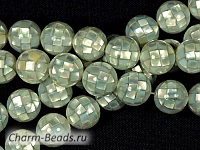 Бусины из кусочков голубого перламутра в эпоксидной смоле. Диаметр отверстия 1 мм. Размеры и вес усреднены. Мелкие выемки и неровности отверстия.
, фото №5394